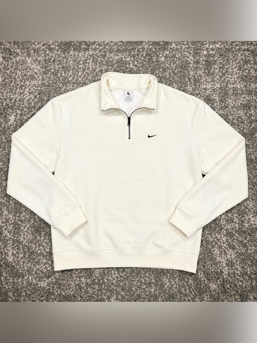 Nike Men's White Quarter-Zip Sweater Jacket